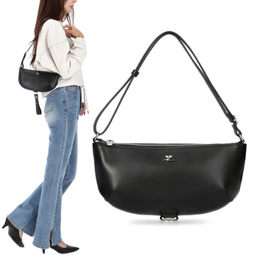 COURREGES ホーリーエクリプスレザーショルダーバッグ ブラック 製品番号: 325GSA190CR0065 143878176