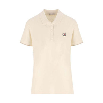 MONCLER Polo-T-Shirt mit Plakettenlogo Frauen Weiß 8A00004 84720 034 140621018