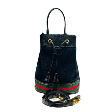GUCCI Schwarze kleine Wildleder Ophidia Web Bucket Bag Tote Bag Schultertasche 550621 144167502