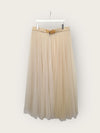 LOUIS VUITTON Beige Gürtel-Mule Maxi Seidenrock 144172339 [P]