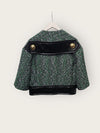LOUIS VUITTON Grün Bouclé Jacke mit goldenen Druckknöpfen 38 144172353 [P]