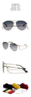 GUCCI Sonnenbrille GG1088S 001 Oversized mit Kettenhalsband 72943438 [P]