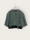 LOUIS VUITTON Grün Bouclé Jacke mit goldenen Druckknöpfen 38 144172353 [P]