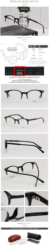 BALLY Brille BY5018 001 Luxus runde Halbfassungs Unisex 68496234 [P]