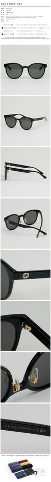 Gucci Polarized Sunglasses GG1339SK 002 Round Horn Frame Asian Fit 72943426 [P]