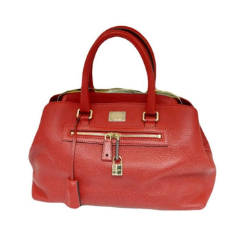Dolce & Gabbana Red Classic Gold-Plated Leather Tote Shoulder Bag 144247785