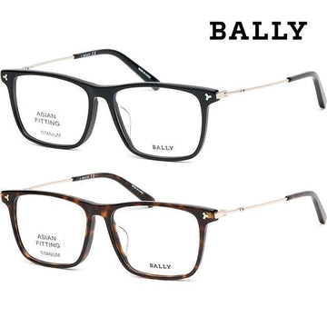 BALLY ティタニウム眼鏡フレーム BY5057D 四角形 アジアンフィット ホピ ブラック トートファッション 123781348