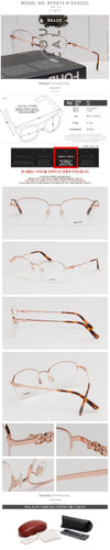Bally Eyeglasses Frame BY5073H Luxury Semi-Rimless Fashion Metal Frame Unisex Daily 123781335 [P]
