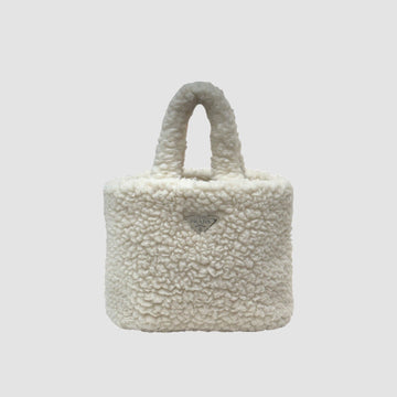 PRADA ウールカシミヤシアリングトートバッグアイボリー 1BG428 144294647