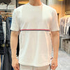 THOM BROWNE Kurzarm-T-Shirt mit Streifen in Weiß (MJS221A J0058 100) 123479219 [P]