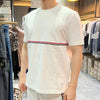 THOM BROWNE Kurzarm-T-Shirt mit Streifen in Weiß (MJS221A J0058 100) 123479219 [P]