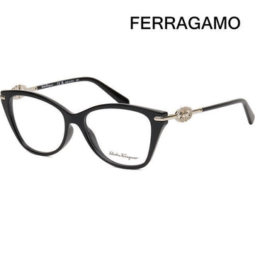 Salvatore Ferragamo Eyewear Frame SF2937R 001 Luxury Black Cat Eye Acetate Logo Decoration Fashion 140228595