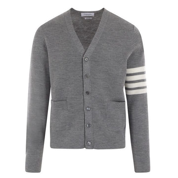 Thom Browne Diagonal Waffle Merino Wool V-Neck Cardigan Light Gray 25FW MKC484A Y1014 055 159583884 [P]