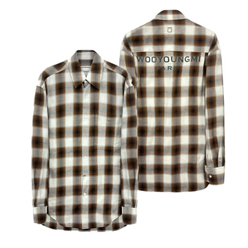 Wooyoungmi Cotton Back Logo Check Shirt W253SH07825M 144453113