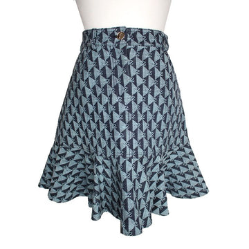 SANDRO Blauer Jacquard-Rüschensrock 44 144499368