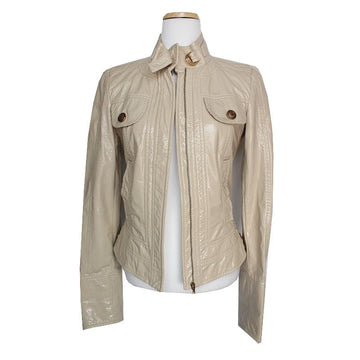 DOLCE & GABBANA ベージュのペイトンエコレザージャケット 44 144522050
