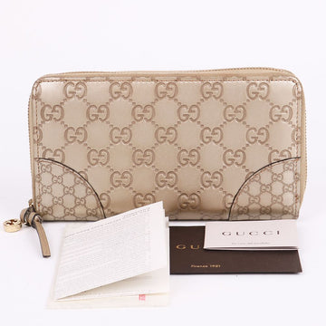 GUCCI クリスタルベージュレザージッパーロング財布323397 144591805