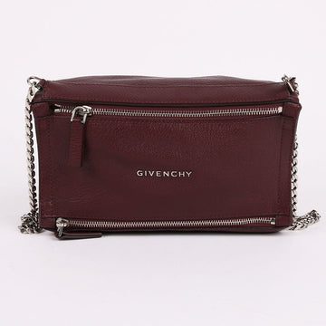 GIVENCHY バーガンディ パンドラ ミニ チェーン クロスボディバッグ 144592018