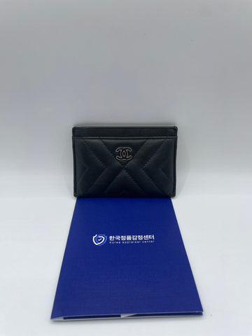 CHANEL CCロゴ カードケース ラムスキン A84502 144593530