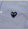 Comme Des Garcons PLAY Black Heart Patch Stripe Unisex Shirt P1B018 1 144598648 [P]