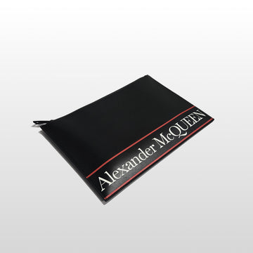 ALEXANDER MCQUEEN Kunstleder Clutch mit Logo-Druck 560472 144613582