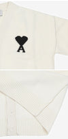 AMI Big Heart Logo Intarsia V-Neck Cardigan 144591816 [P]