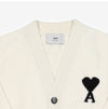 AMI Big Heart Logo Intarsia V-Neck Cardigan 144591816 [P]