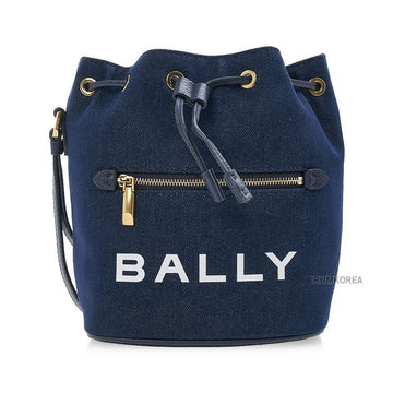 BALLY デニムロゴプリントミニバケットバッグ 144670579