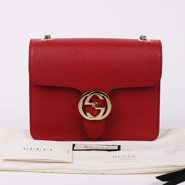 Gucci GG Gold Interlocking Red Chain Crossbody Bag 510304 144699052