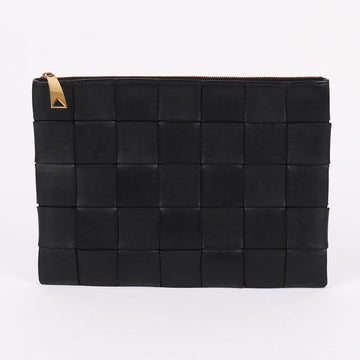 Bottega Veneta Black Gold Medium Clutch Bag 144700861