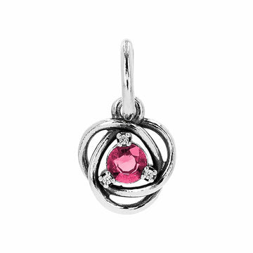 Pandora October Birthstone Pink Eternity Circle Pendant and Dangle Silver Charm 793125C10 144701669
