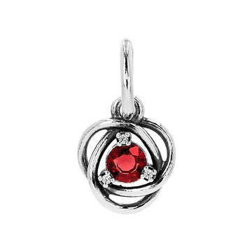 Pandora True Red Eternity Circle Pendant/Dangle Silver Charm with July Birthstone 793125C07 144701946
