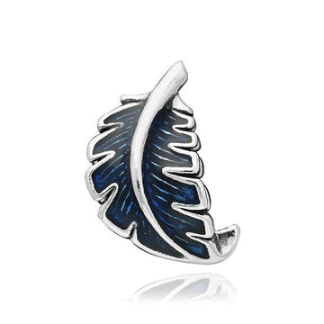 PANDORA Kurvige Federn Blau Silber Charm 144702185
