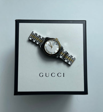 GUCCI G Timeless 27mm Quarz Zifferblatt Gold Silber Two-Tone Damen Uhr 144702366