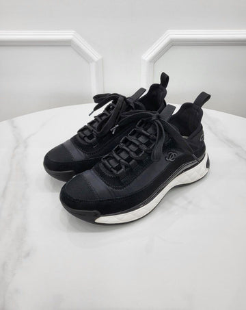 CHANEL Mixed Fiber Sneakers G35617 35 Black 144719811