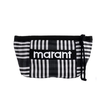 ISABEL MARANT Powden Logo Streifen Pouch Bag A1X17M BKWH 144701631