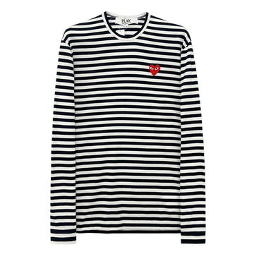 Comme Des Garcons 25SS Play Red Wappen Stripe Unisex Long Sleeve T-Shirt AX-T164 144720390