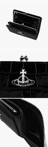 Vivienne Westwood Crocodile Embossed Frame Pocket Wallet 144731389 [P]
