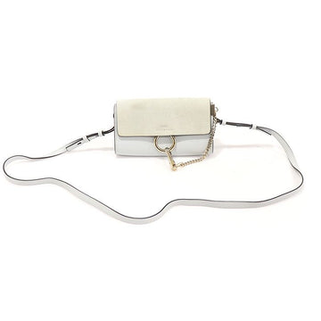 Chloe 3P0796 Blue Gray Suede Calfskin Faye Strap Wallet Mini Crossbody 144767275