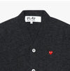 Comme Des Garcons Small Red Heart Patch V-Neck Cardigan 144764635 [P]