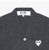 Comme Des Garcons 3 PLAY White Heart Patch V-Neck Unisex Cardigan 144764636 [P]