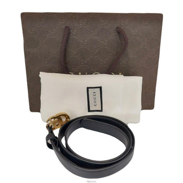 Gucci Marmont GG Belt in Black with Antique Brass Gold Buckle 409417 144784226