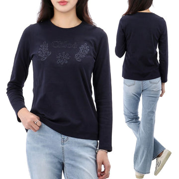 Chloe Logo Embroidered Long Sleeve T-Shirt Adult Size 859-AK C20254 144822362