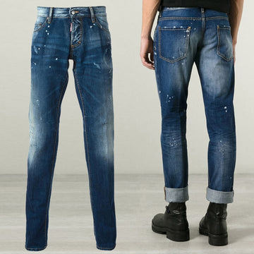 DSQUARED2 レザー パッチ サークルロックス リング スポット デニム スリムフィット 470 152166865