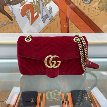 GUCCI Marmont Matelassé Velours Kettentasche Rot 443497 144824995