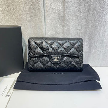 CHANEL AP0232 クラシックキャビア ブラック シルバー クロスボディ 財布 144835453