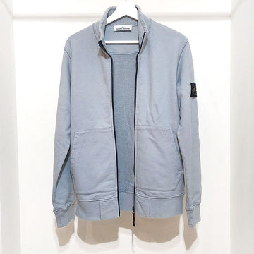 Stone Island Brushed Cotton Fleece Zip-Up Sweatshirt L751160 144840383