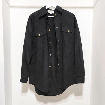 GUCCI Übergroßes Denim-Shirt mit Logo L161893 144840914