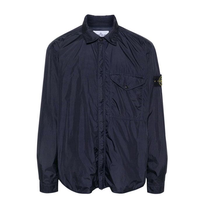 Stone  RIPSTOP OVERSHIRT XL シャツ Stone Island Organic Cotton Ripstop Overshirt Black at CareOfCarl.com
