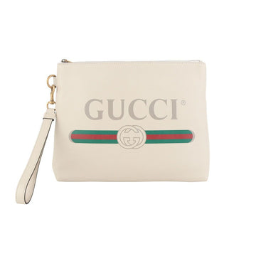 GUCCI ウェブロゴ プリンティング ハンドストラップ クラッチ 35810-4 144960965